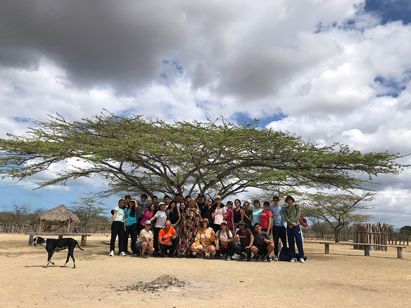 los estudiantes en las salidas pedagógicas de la guajira